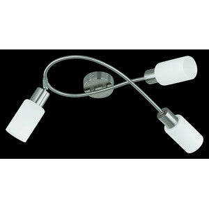 Plafoniera MARS 3 LUCI E14 ACCIAIO VETRO D.37