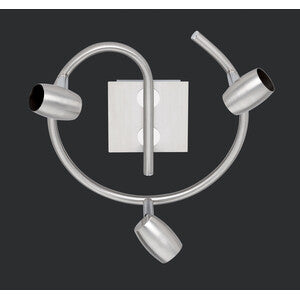 Plafoniera MICHAEL 3 LUCI GU10 ACCIAIO SAT. D.25