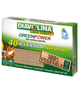 Accendifuoco 40 CUBI DIAVOLINA "GREEN POWER"